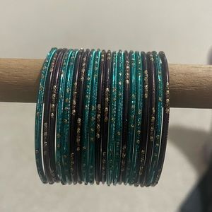 Teal and Maroon Bangles